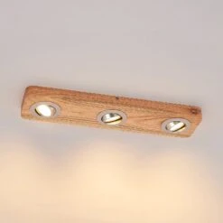 Lindby Mikari LED-Deckenleuchte Aus Holz, 3-fl. -Lampen Welt 9627413 5