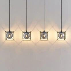 Lindby Josipa Pendellampe, 4 Käfige, Rauchglas -Lampen Welt 9627612 4