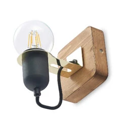 Lucande Becky Holz-Wandspot, Einflammig, Schwarz -Lampen Welt 9627696 5