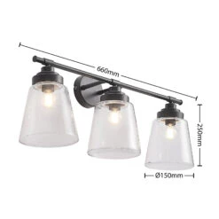 Lindby Carmalin Wandleuchte Aus Glas, Dreiflammig -Lampen Welt 9628106 3