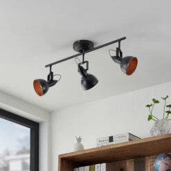 Lindby Morgana Strahler, Schwarz-gold, Dreiflammig -Lampen Welt 9628252 2