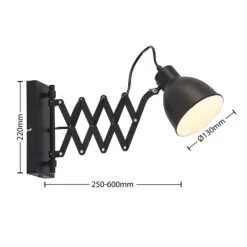 ELC Timbra Wandlampe Mit Scherenarm, Schwarz -Lampen Welt 9628477 3
