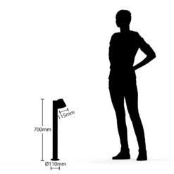 Lindby Ileyna Pollerleuchte, Dunkelgrau -Lampen Welt 9630112 6