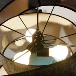 Lindby Simaria Stoffpendellampe, Schwarz -Lampen Welt 9639172 4