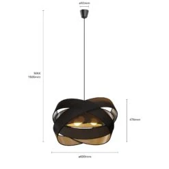 Lindby Simaria Stoffpendellampe, Schwarz -Lampen Welt 9639172 6