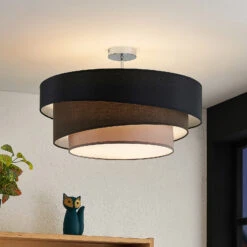 ELC Manasa Deckenleuchte Schwarz/braun/grau