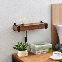 Lindby Sverina Wandleuchte Aus Holz Mit Stecker -Lampen Welt 9921044 2