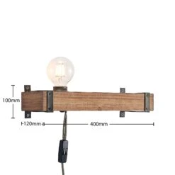 Lindby Sverina Wandleuchte Aus Holz Mit Stecker -Lampen Welt 9921044 6