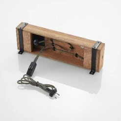 Lindby Sverina Wandleuchte Aus Holz Mit Stecker -Lampen Welt 9921044 8