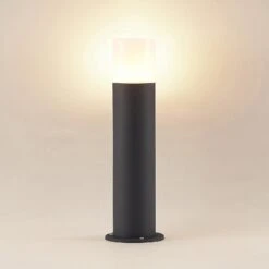 Lindby Tabyn Sockelleuchte, Rund, Dunkelgrau -Lampen Welt 9926012 5