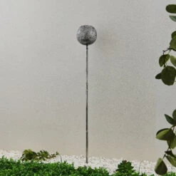 Lindby Miliana LED-Solar-Erdspießlampe, Silber -Lampen Welt 9945540 2