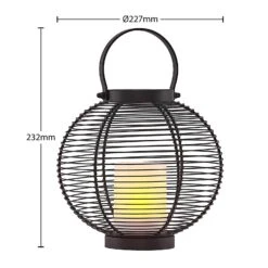 Lindby Mairuna LED-Solar-Laterne, Schwarz, 22,7 Cm 12 Lindby Mairuna LED-Solar-Laterne, Schwarz, 22,7 Cm -Lampen Welt 9945543 3