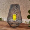 Lindby Kaati LED-Solar-Laterne, Rattanoptik, 37 Cm -Lampen Welt 9945546