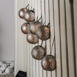 Lindby Hiyabel LED-Solar-Lichterkette, Silber