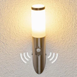 Bewegungsmelder-Edelstahl-Wandleuchte Kristof 11 Bewegungsmelder-Edelstahl-Wandleuchte Kristof -Lampen Welt 9972052 3